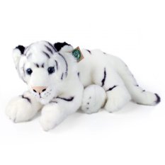 Rappa Plyschtiger vit liggande 36 cm ECO-FRIENDLY