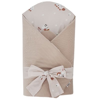 EKO Otulacz bawełniany z kokosowym wyjmowanym wkładem VELVET Bees Beige 75x75 cm