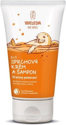 WELEDA 2 i 1 Duschkräm och schampo, Happy Orange 150 ml