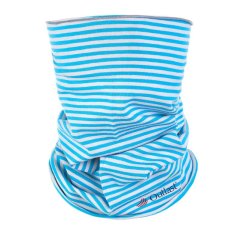 Set nákrčník detský tenký Outlast® - pruh azúrový/sivý melír