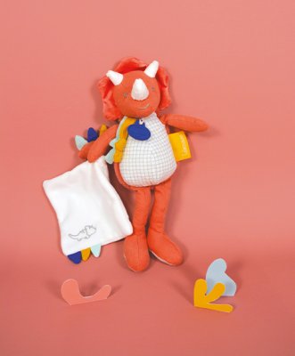 Doudou Zestaw prezentowy - dinozaur z kocykiem 25 cm