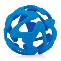 NUBY Teether silikonska loptica tamno plava 3 m+