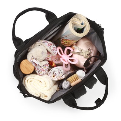 BABYONO Wickeltasche / Rucksack Modern Style black