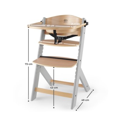 KINDERKRAFT Esszimmerstuhl Enock Grau aus Holz, Premium