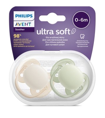 Philips AVENT Schnuller Ultrasoft Premium neutral 0-6m Junge, 2 Stk