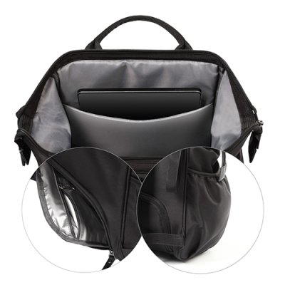 BABYONO Wickeltasche / Rucksack Modern Style black