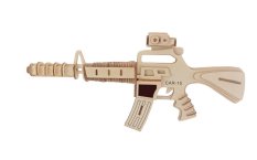 Woodcraft Trä 3D-pussel Kulsprutepistol karbin 15
