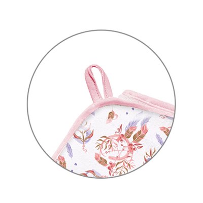 BABYONO Ręcznik z kapturkiem frotte różowy 100x100 cm