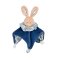 Doudou Mouchoir Lapin Bleu 3en1