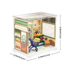 RoboTime 3D drewniane puzzle Miniatura domku mini Sklep z owocami i warzywami