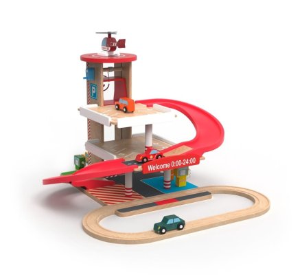 2Kids Toys Garaje de madera con tren