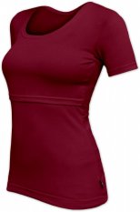 Catherine Nursing T-Shirt, Short Sleeve - Burgundy