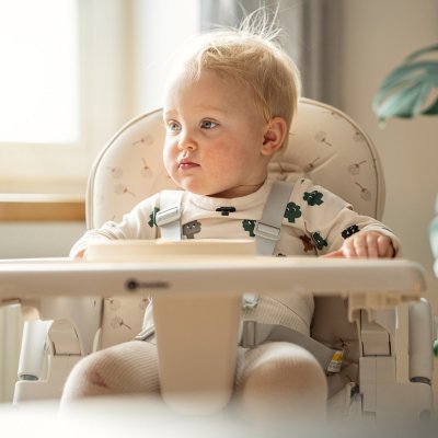 PETITE&MARS Potah sedáku a podnos k dětské židličke Gusto Beige Dandelions