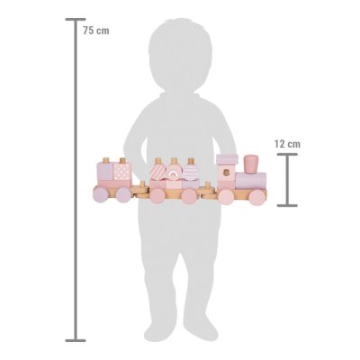 small foot Navliekanie Drevený vláčik ružový