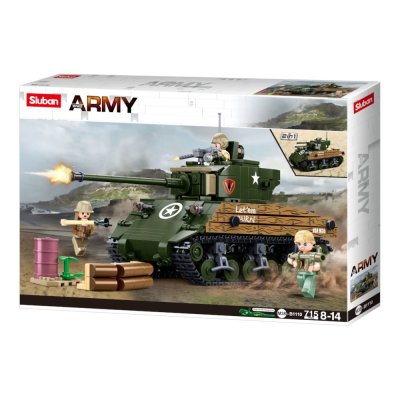 Sluban Army WW2 M38-B1110 Kampfpanzer M4A3 Sherman