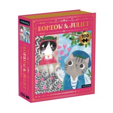 Puzzle Mudpuppy Romeow & Juliet Bookish Cats 100 peças