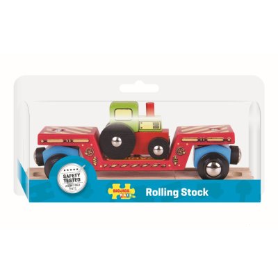 Bigjigs Rail Wagon avec tracteur + 2 rails