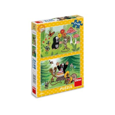 Dino Puzzle Krecik: Uroczystość 2x48 elementów