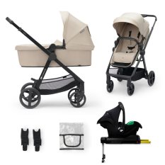KINDERKRAFT Kombi-Kinderwagen 4in1 Newly Classic Beige + Mink PRO