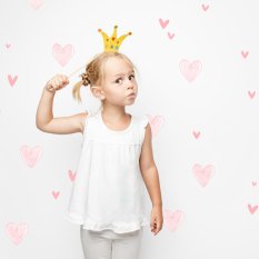 Детски стикери за стена - Розови самозалепващи сърца