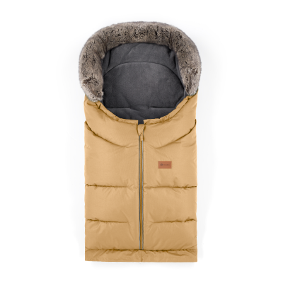 PETITE&MARS Set zimní fusak Arctic 4v1 + rukavice na kočárek Furry Elegant Caramel