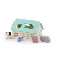 Vilac Lesena vstavljanka Hiška za živali Sarah Betz