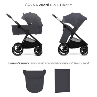 KINDERKRAFT Kombinirani voziček Nea 2 2v1 Dark Grey