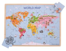 Bigjigs Toys Fa puzzle világtérkép