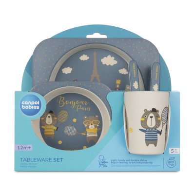 CANPOL BABIES Bonjour Paris Geschirrset 5-teilig blau
