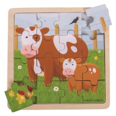 Puzzle Bigjigs Toys - Krówka z cielątkiem