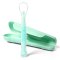 BABYONO Silicone spoon with cover green 6m+