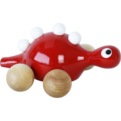 Vilac Wooden Dinosaur on Wheels Red