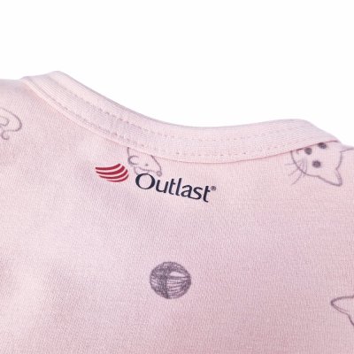 Body koszulka ślizg NADRUK Outlast® - jasnoróżowe kocięta