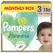 Jednorazowe pieluszki PAMPERS Harmonie Baby rozm. 3, 186 szt., 6kg-10kg