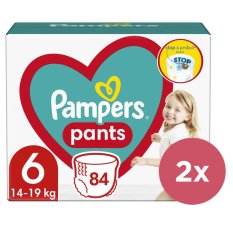 2x PAMPERS Nadrág Eldobható pelenkabugyi 6 (15 kg+) 84 db - MEGA CSOMAG