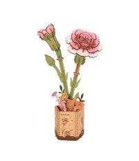 RoboTime 3D Wooden Puzzle Pink Carnation