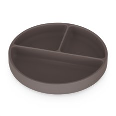 PETITE&MARS Tanierik silikónový delený okrúhly Take&Match Bitter Cocoa 6m+