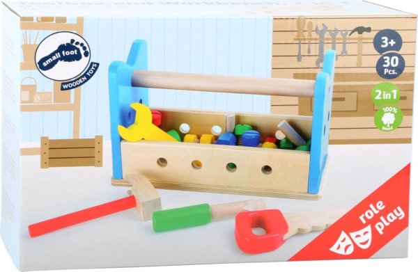 small foot Werkbank aus Holz und Werkzeugkasten 2in1