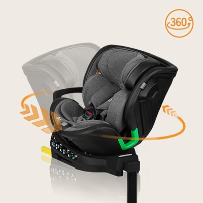 LIONELO Harmony i-Size Car Seat (40-150 cm) Grey Graphite Leather