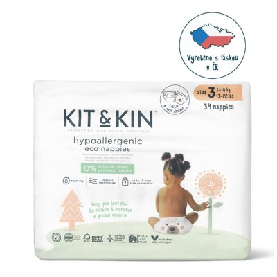 KIT & KIN Pleny jednorázové eko 3 (6-10 kg) 34 ks