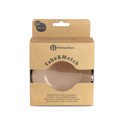 PETITE&MARS Miska silikonová s přísavkou Take&Match Velvet Latte 6m+