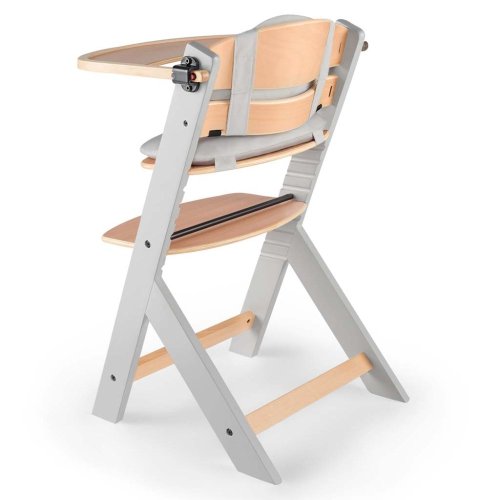 KINDERKRAFT Blagovaonska stolica Enock s podstavom Siva drvena, Premium