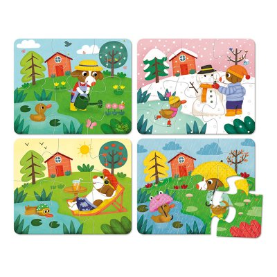 Vilac Drewniane puzzle 4 pory roku