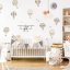 Children's wall stickers - Hot air balloons with an airplane in brown neutral color