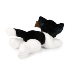Rappa Plüsch Katze weiß-schwarz liegend 16 cm ECO-FRIENDLY