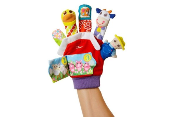 CHICCO Maňásek na ruku se zvuky Farma 3m+