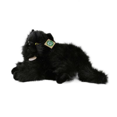 Rappa Gato de peluche negro tumbado 30 cm ECO-FRIENDLY