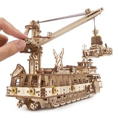 Ugears Puzzle 3D en bois, maquette mécanique - Bateau de recherche