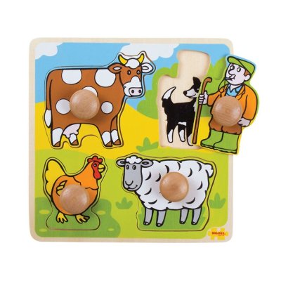 Bigjigs Toys Edukacyjne puzzle z farmą do wkładania