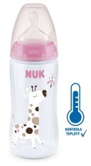 NUK FC+ bottle with temperature control 300 ml - pink